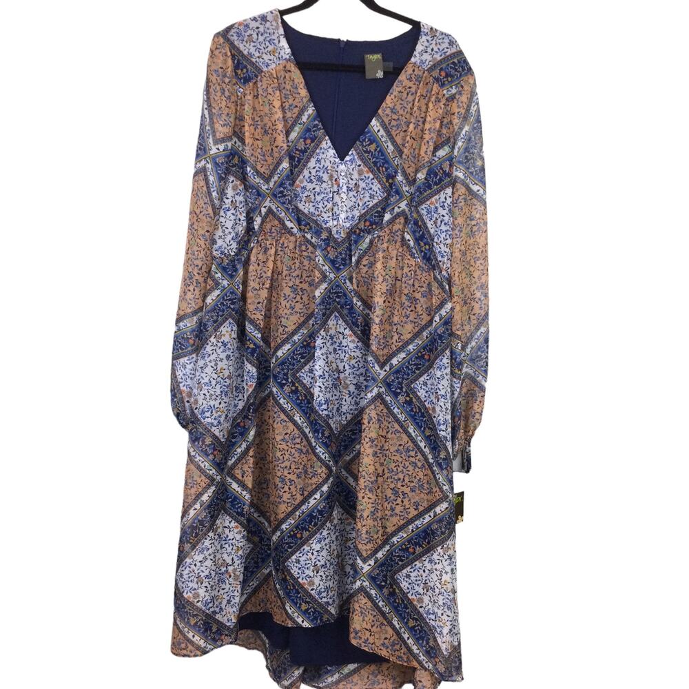 Taylor Boho Floral Cottagecore Romantic Flowy Sheer Balloon Sleeve Midi Dress 16